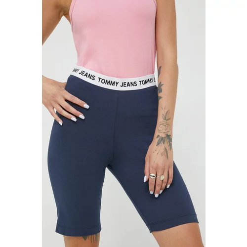 Tommy Jeans Kratke hlače ženski, mornarsko modra barva,