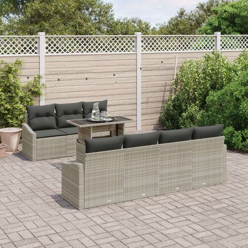  Set vrtnih sofa 8-dijelni Prirodni ratan Sintetički ratan Slike