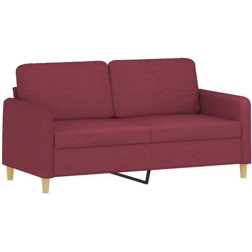  2-dijelni set sofa s jastucima crvena boja vina od tkanine Slike