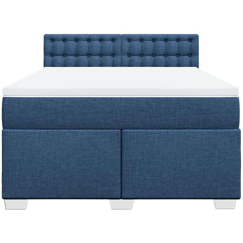  Krevet s oprugama i madracem plavi 140 x 190 cm od tkanine Slike