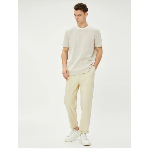 Koton Basic Trousers with Tie Waist, Pocket Detail Viscose Blend.