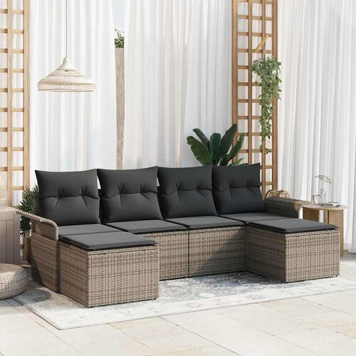  Sjedeća garnitura za vrt 6 kom. poliratan 251 x 117 x 69 cm Slike