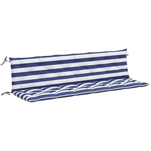  Jastuci za vrtnu klupu 2 kom plavo-bijeli prugasti 200x50x7 cm Slike