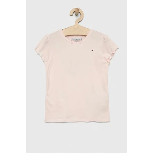 Tommy Hilfiger Otroška kratka majica roza barva