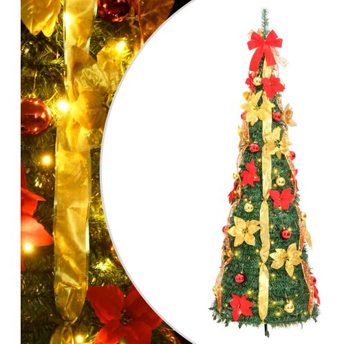 vidaXL Umetna novoletna jelka pop-up 100 LED diod zelena 150 cm Cene