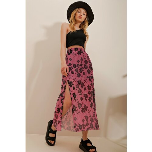 Trend Alaçatı Stili Skirt - Pink - Maxi Cene