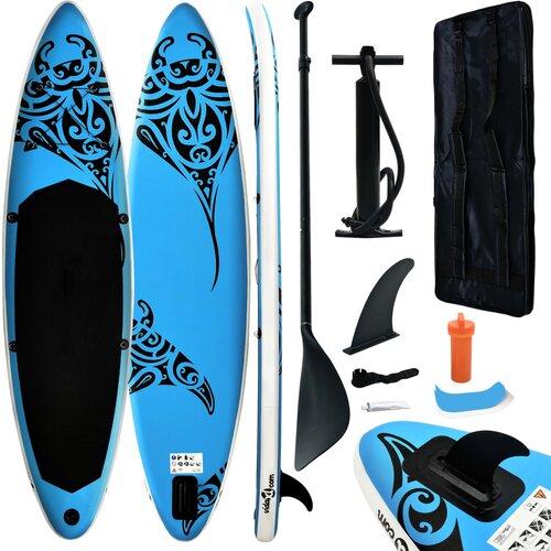 SUP Napihljiva SUP deska komplet 366x76x15 cm modra Cene