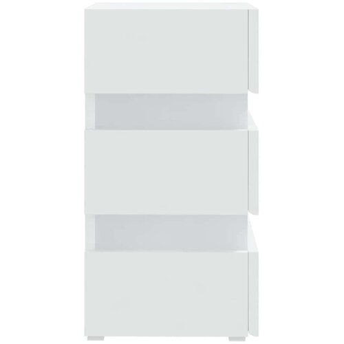 VidaXL LED noćni ormarić bijeli 45 x 35 x 67 od iverice Slike