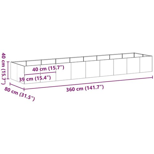 VidaXL Sadilica maslinastozelena 360x80x40 cm od čelika Slike