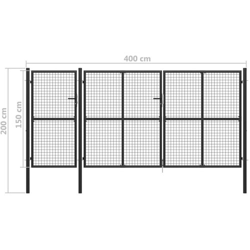  Vrata čelična 400 x 150 cm antracit Slike