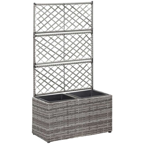 vidaXL Visoka greda z oporno mrežo in 2 loncema 58x30x107 cm siva Cene