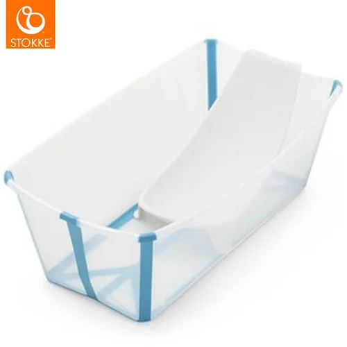 Stokke kad Flexi bath Bundle z oporo za novorojenčka transparent blue