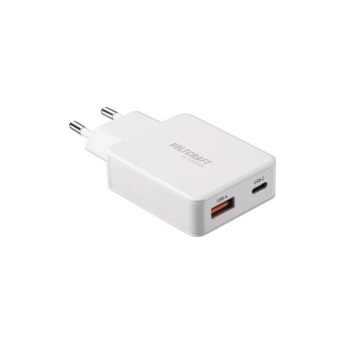 Voltcraft UC-1C1A65W01 USB punjač 65 W 1x USB-A, 1x USB-C&amp;reg; Fast Charge, Power Delivery 3.0 bijela GaN Slike