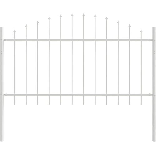  Vrtna Ograda 8 pcs Bijelo 170 x 140 cm Čelik s prahom premazan Slike