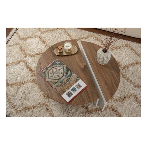 Hanah home stočić za dnevnu sobu orion - walnut, white walnutwhite coffee table Cene