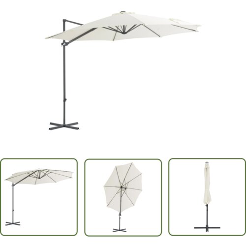  The Living Store Previsni senčnik z jeklenim drogom 300 cm peščen - Previsni Senčnik, (21742753) Cene