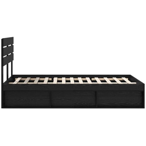  Okvir za krevet Crna 120 x 190 cm Čvrsto borovo drvo Slike