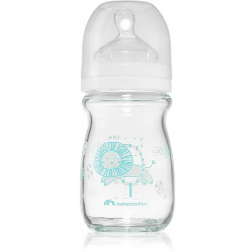 Bebe Confort Emotion Glass White steklenička za dojenčke Lion 0-6 m 130 ml