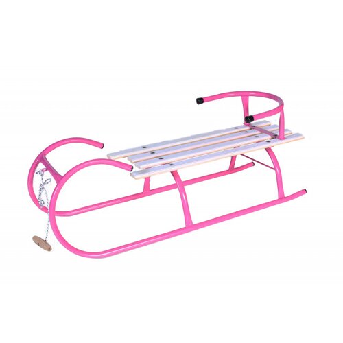  Metalne V model sanke sa drvenim sedi&amp;scaron;tem i naslonom - Roze Slike