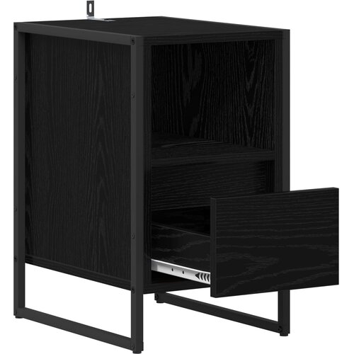  Noćni ormarić s ladicama 2 pcs Crni hrast 39,5 x 30 x 50 cm Slike