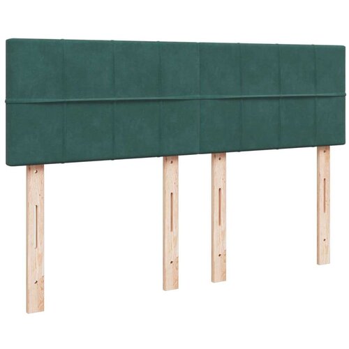 VidaXL Krevet s oprugama i madracem tamnozeleni 140x200 cm bar&amp;scaron;unasti Slike
