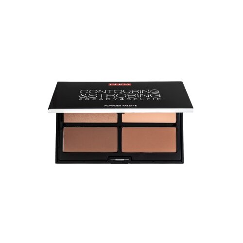 Pupa Contouring &amp;amp; Strobing Ready 4 Selfie Powder Palette Medium Skin paleta za konturiranje lica 18 g Slike