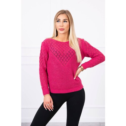 Kesi Openwork sweater fuchsia Cene