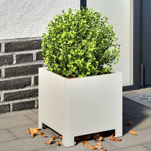 vidaXL Vrtne sadilice 2 kom bijele 30x30x30 cm čelične Cijene