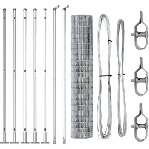 Euro Ograda s 7 Flanširanim Stupovima 1.4x10 m Galvanizirani Čelik Cijene
