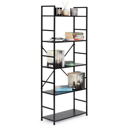 ModernHome LOFT regal sa 5 polica &ndash; Black Cene