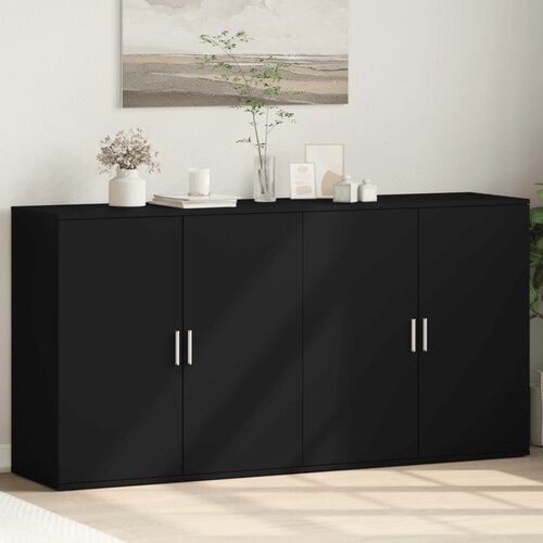 vidaXL Komoda 2 kosa črna 79x38x80 cm inženirski les Cene