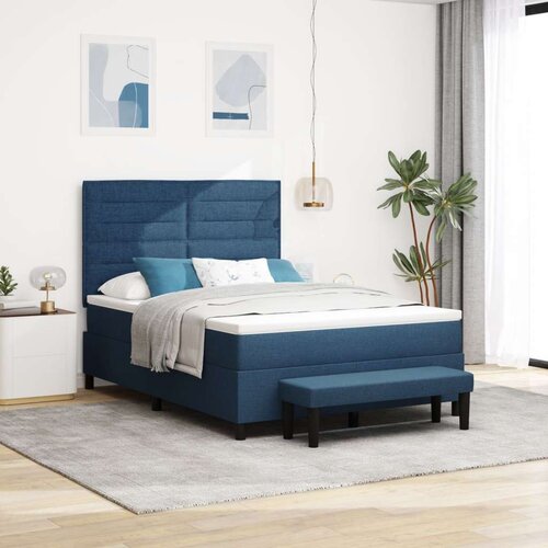  Krevet s podnicom s madracem i klupom Plavi 140x190 cm Tkanina Slike