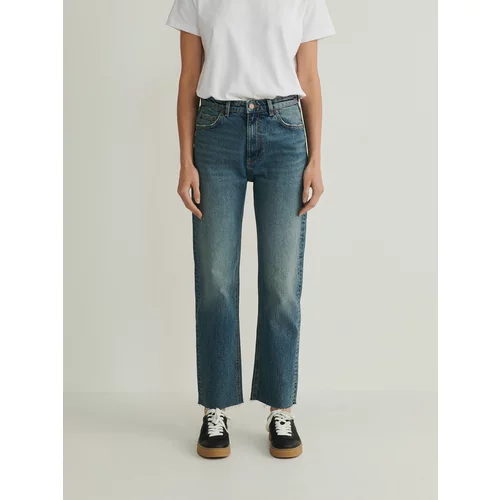 Reserved - Straight traperice visokog struka - indigo jeans