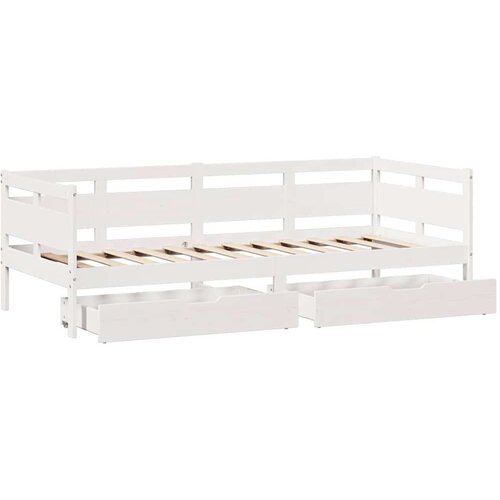 vidaXL Dnevna postelja s predali bela 80x200cm trdna borovina Cene