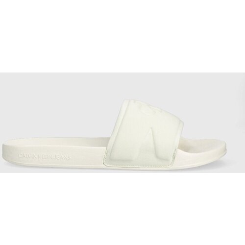 Calvin Klein Jeans Natikače SLIDE HIGH/LOW FREQUENCY za mu&amp;scaron;karce, boja: bijela, YM0YM00661 Slike