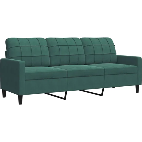 MAISON CHIC kavč - Sofa - Kanape trosed temno zelen 180 cm žamet, (21727177)