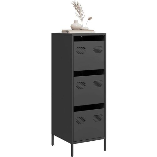 VidaXL Visoka komoda crna 39x35x103,5 cm čelična Slike