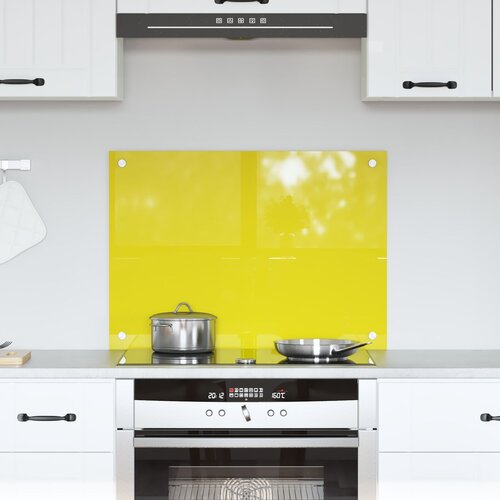 VidaXL Kuhinjski Backsplash Rumena Kaljeno steklo 70 x 50 x 0.6 cm Slike