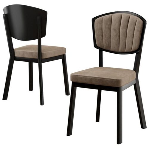 Hanah home set trpezarijskih stolica Nape 6 kom, kapućino tkanina Babyface, crne metalne noge Cene