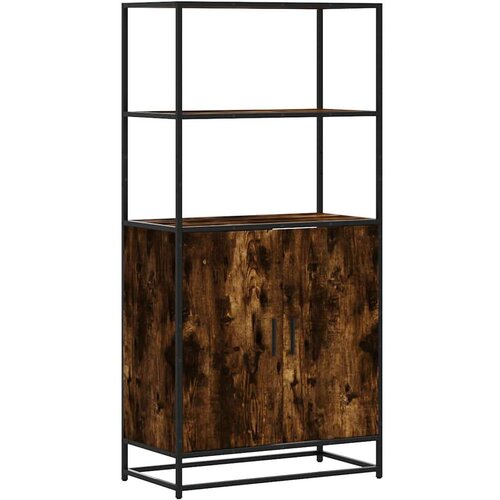 vidaXL Visoka omara dimljen hrast 68x35x139cm inženirski les in kovina Cene