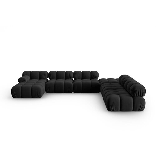 Micadoni Home črna žametna sedežna garnitura 379 cm bellis &amp;ndash; Slike