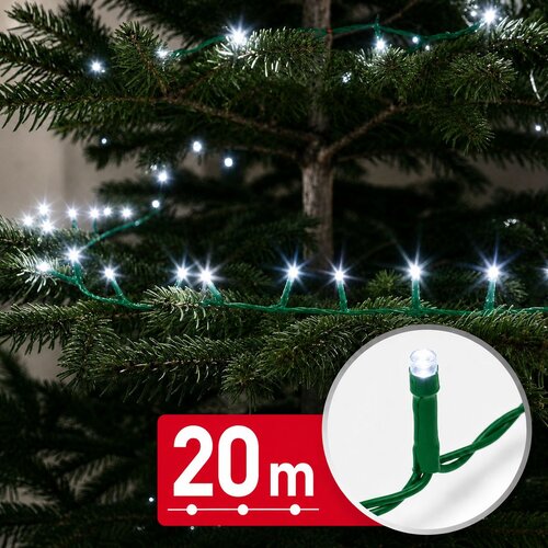 Family Christmas LED niz božičnih lučk 20 m hladno bela svetloba 400 LED 100-240V 6W - zelen kabel Cene