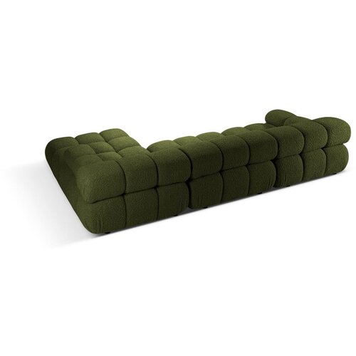 Micadoni Zelena kotna sedežna garnitura iz tkanine boucl&amp;eacute; (desni kot) Bellis &amp;ndash; Home Slike
