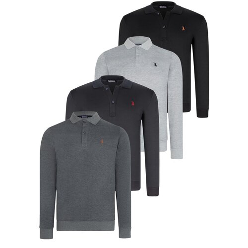 Dewberry QUADRUPLE SET V4007 MEN'S SWEATSHIRT-BLACK-NAVY-ANTHRACITE-GREY Cene
