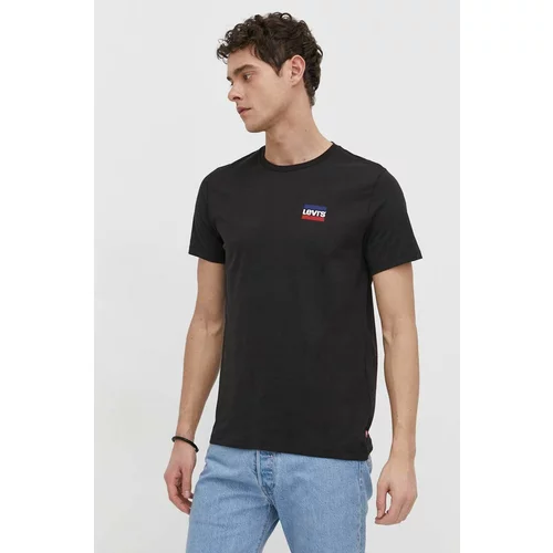 Levi's Bombažna kratka majica 2-pack moški, črna barva