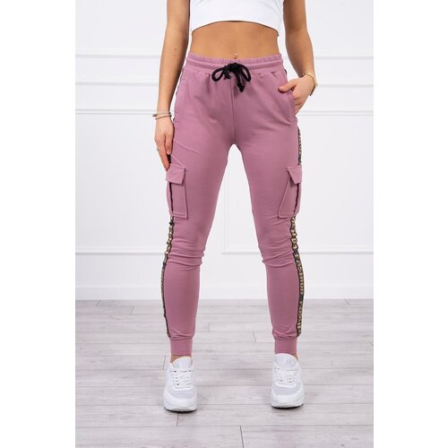 Kesi Cargo trousers dark pink Slike