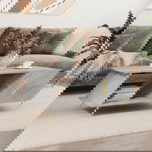 VidaXL Klubska mizica betonsko siva 90x50x40 cm konstruiran les Slike