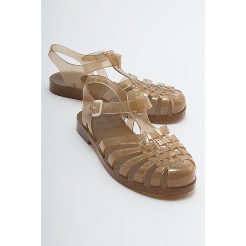 LuviShoes FLENK Women's Brown Glittery Sandals Slike