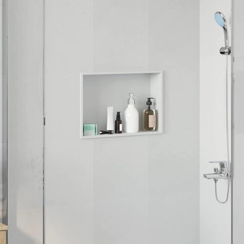 VidaXL ničica za tu&amp;scaron; bijelo 45 x 30 x 9.5 cm nehrđajući čelik Slike