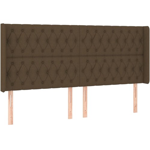 Maison Chic vzglavna omarica - nočna omarica - posteljna omarica z ušesi temno rjavo 203x16x118/128 cm blago, (21713354) Cene